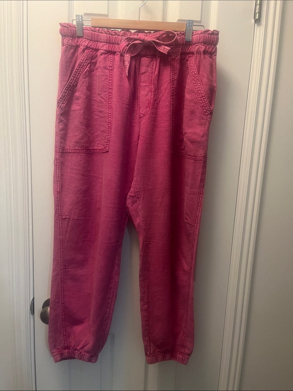 Anthropologie Pink Drawstring Jogger Pants